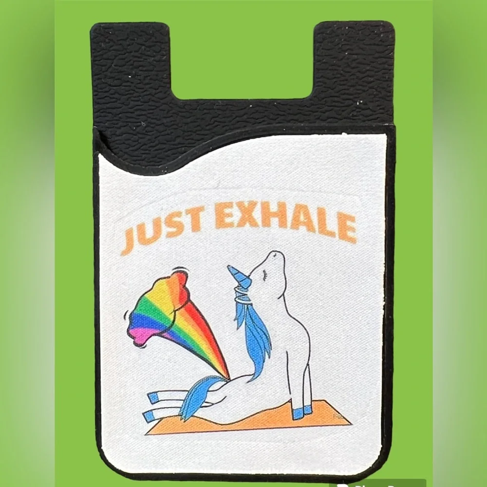 Unicorn Farting Rainbow Silicone Phone Wallet Card Holder Silica Gel Pocket